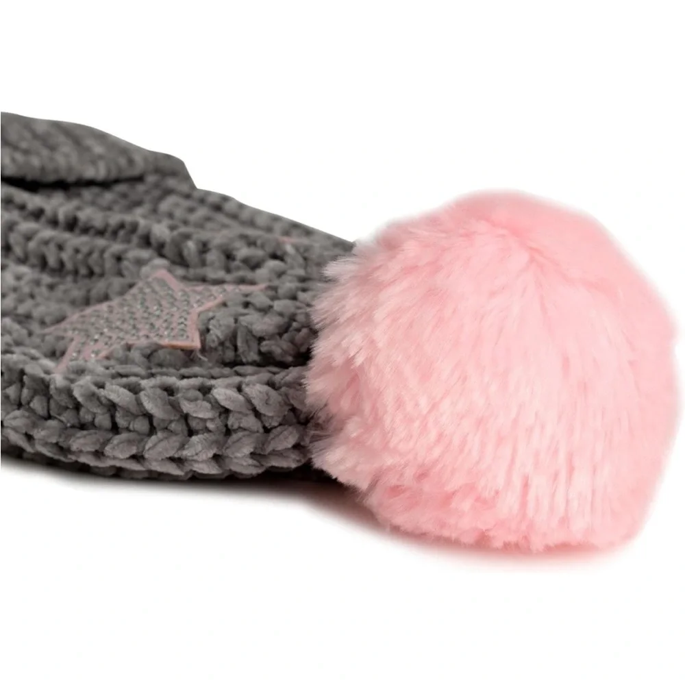 LOL Surprise Soft Chenille Winter Hat &‎ Gloves Set for Girls with pompom